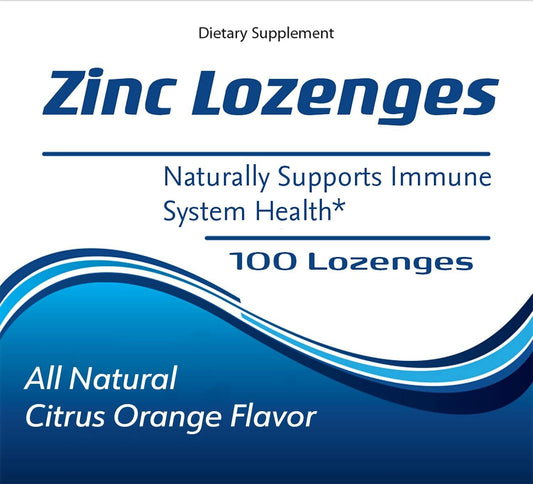 Zinc Lozenges Zinc Gluconate Immune System Support - Orange Flavor 100 Lozenges