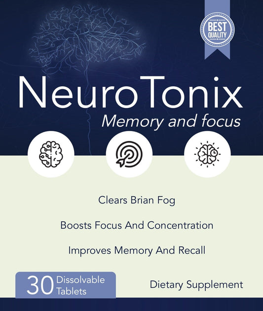 NeuroTonix Memory and Focus Probiotic Supplement - Genuine 30 Chewable Tablets