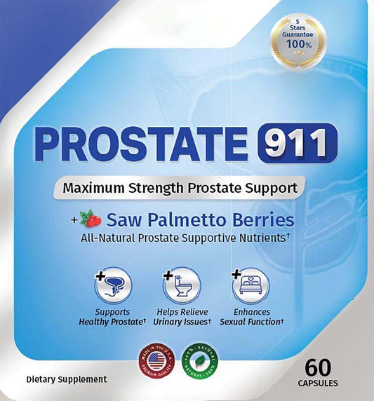 Prostate 911 Maximum Strength Prostate Support Supplement - 60 Capsules