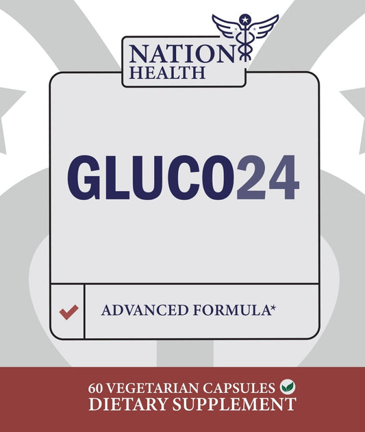 Gluco24 Advanced Formula Blood Health Support By Nation Health - 60 Capsules