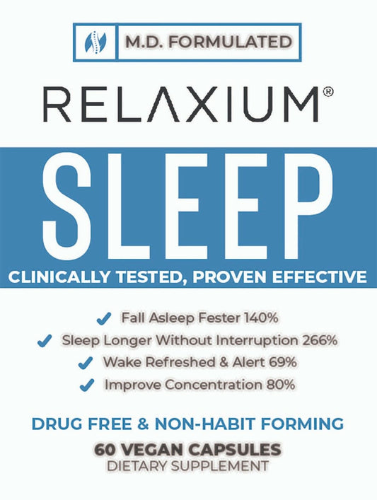 Relaxium Natural Sleep Aid Non-Habit Forming Supplement for Better Sleep 60 Caps